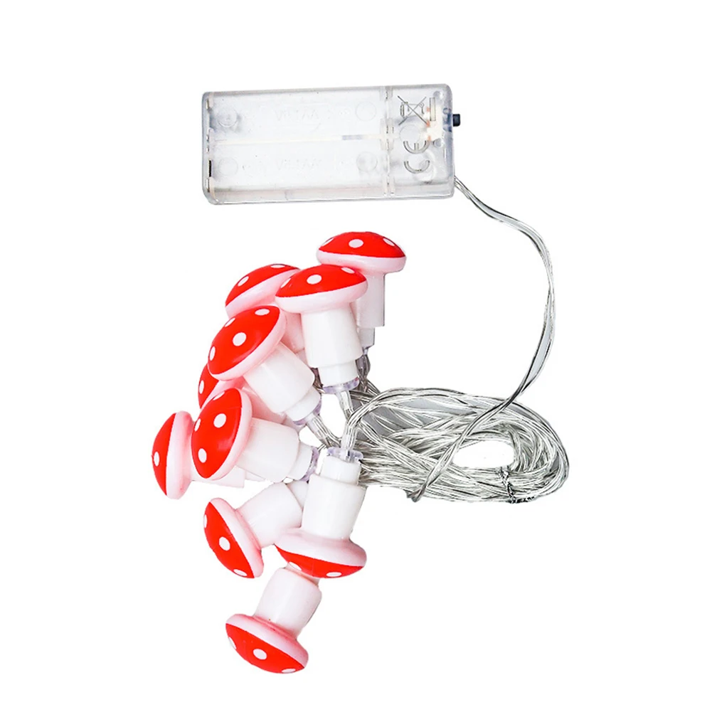 20LEDs Mushroom LED Fairy Lights USB/Battery Powered String Lights Decorative Lamp for Home Bedroom Party Wedding Indoor Decor