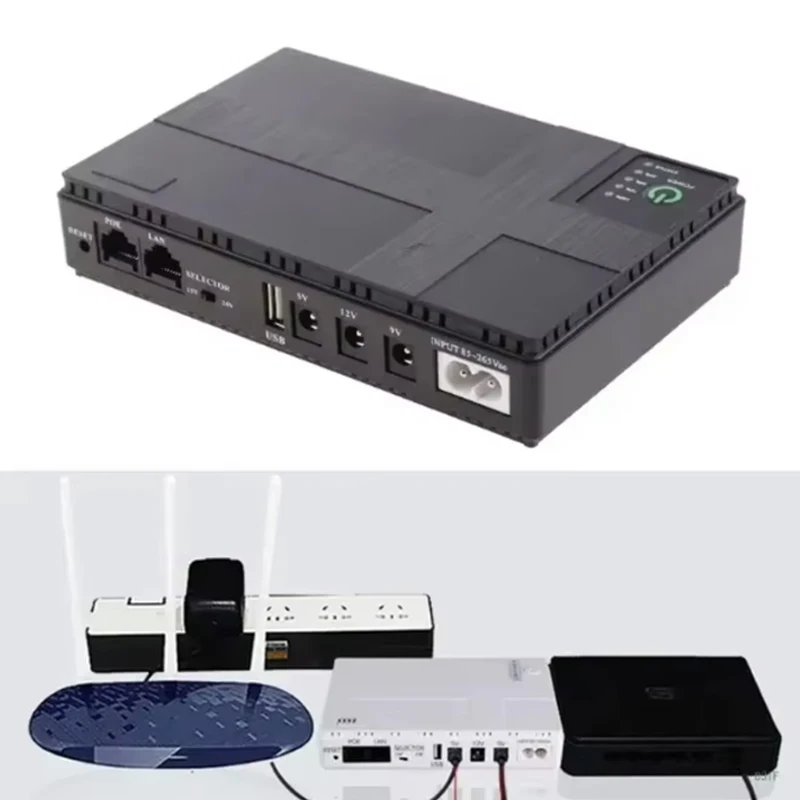 5V9V12V Optical cat monitor backup uninterrupted 10400Mah DC power AC85-265V DC1018P router charger Mobile UPS