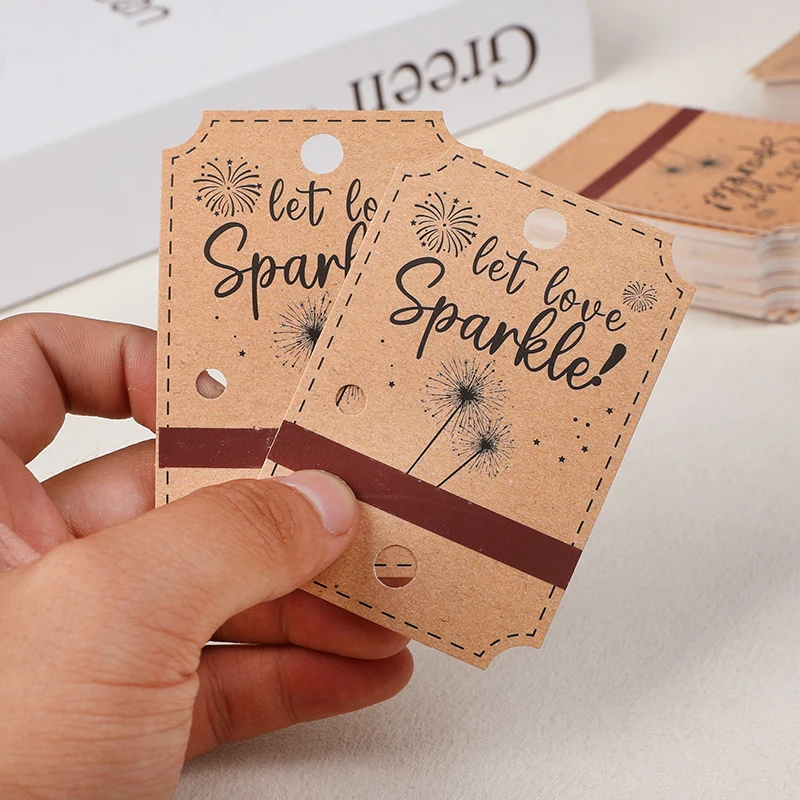 50/100 Stück glitzernde Geschenkanhänger für Hochzeiten, „Let Love“, mit Match Striker, Geschenkverpackung, Etikett für Geburtstagsfeier, Jubiläumsdekorationen – Detail 6