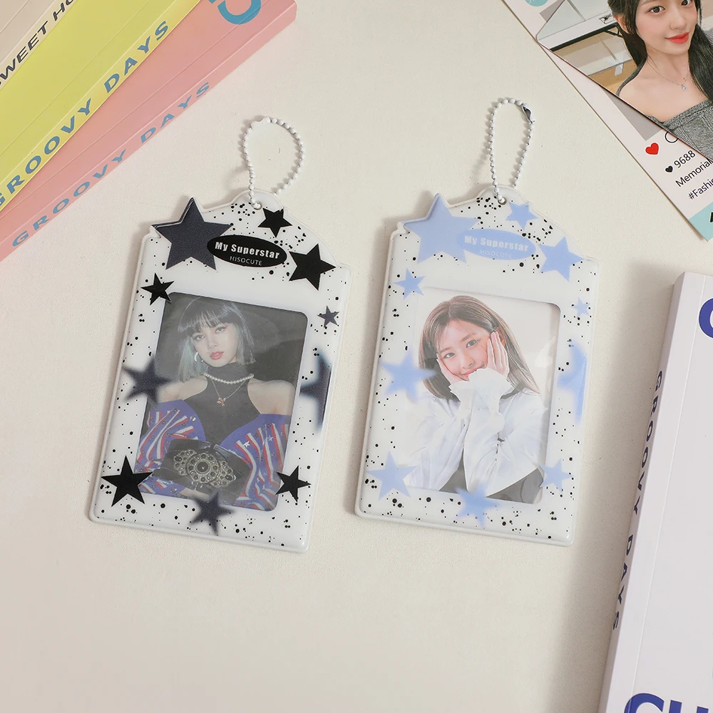 Card Holder Kawaii Star 3 Inch Postcard Holder Postcards Album Colorful Card Storage Photo Bag Kpop Idol Card Collect Organizer