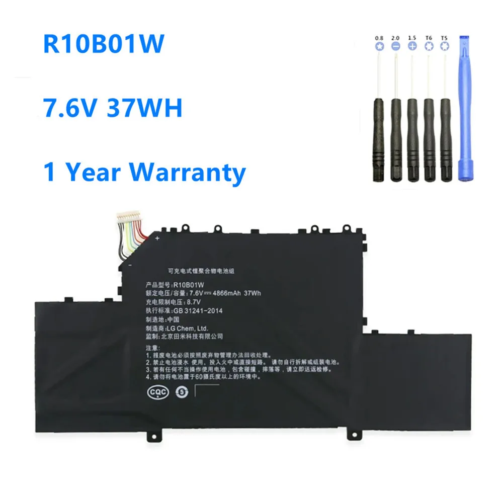 

R10B01W 7.6V 37WH Laptop Battery for Xiaomi Mi Air 12.5" Series Notebook 161201-01 161201-AA R10BO1W