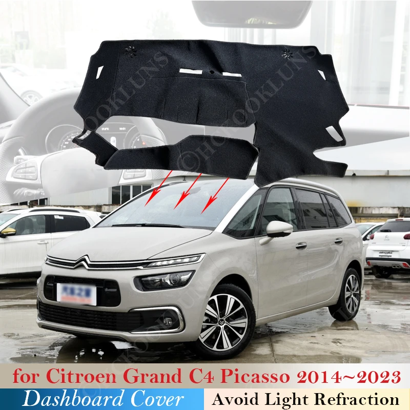 

Коврик для приборной панели Citroen Grand C4 Picasso Technospace 2014-2023, Противоскользящий коврик, Солнцезащитный коврик, защитный ковер 2020 2021