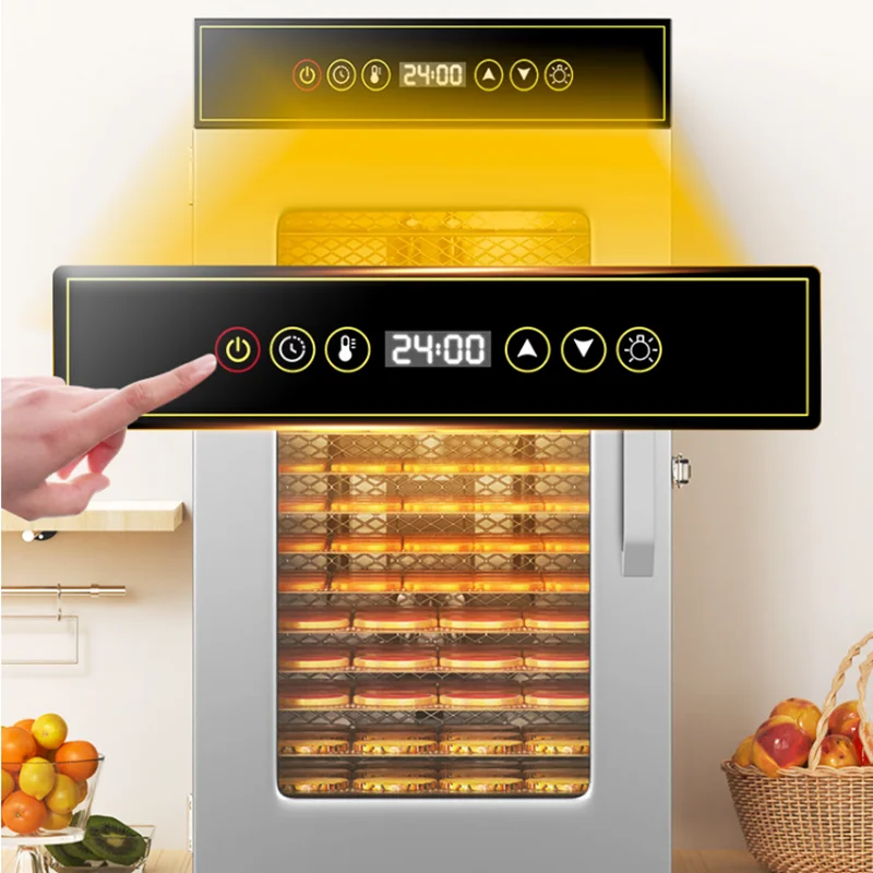 18-Tier Stainless Steel Food Dehydrator Commercial & Home Use Adjustable Energy-Efficient Drying for Fruits/Meat/Herbs