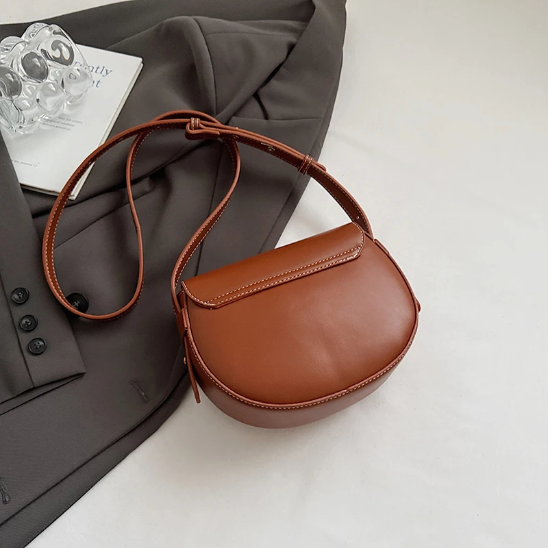 Mini kleine Umhängetaschen für Frauen 2025, Luxusmarke, Halbkreis-Satteltaschen, Wildleder-Handtaschen, Designer-Damen-Umhängetasche – Detail 29