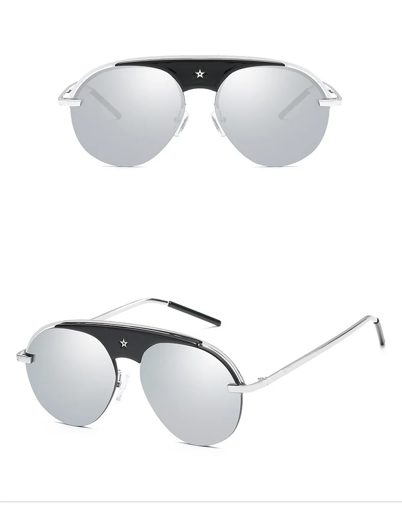 Retro Steampunk Stil Sunglasses2024 Männer Frauen Marke Designer Runde Metall Rahmen Punk Metall Schilde Objektiv Sonnenbrille Gafas de So – Detail 10
