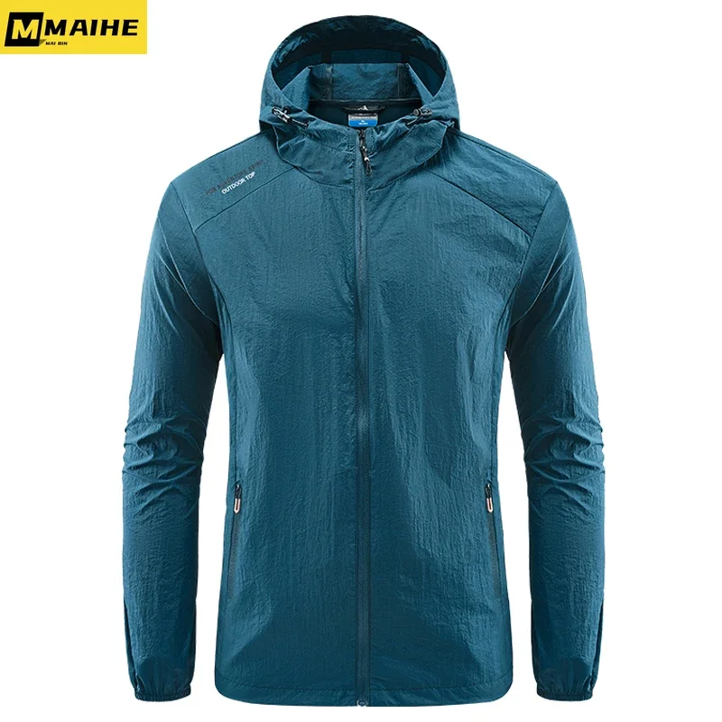 Men’s Summer Sun Protection Jacket Packable Lightweight Hoodies For Gym Running Travel Hiking Jackets Outdoors Fishing Jackets