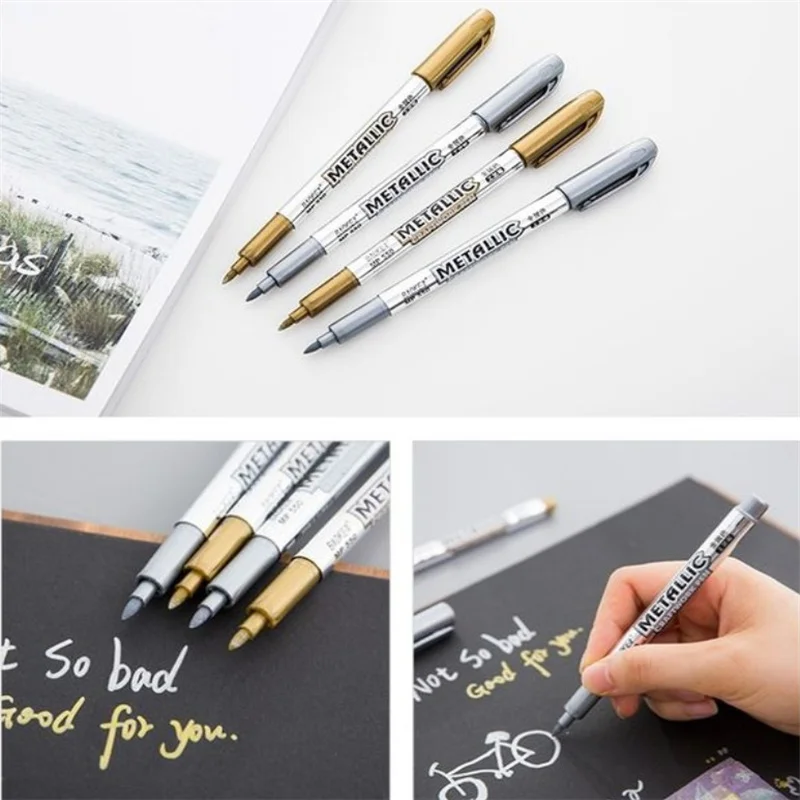 

1Pc Gold Silver Metallic Color Pen DIY Paper Tag Photo Album Scrapbooking For Party Birthday Wedding Decoration Signing Pen