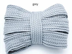 Wide Flat Casual Sneaker Shoelaces - Fashion Rope Design, Multiple Lengths Available (1 Pair) - 140cm (Gray)