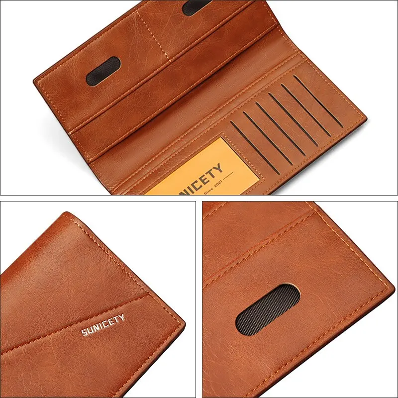 Synthetic Leather Wallet Multi Functional Anti Theft Men