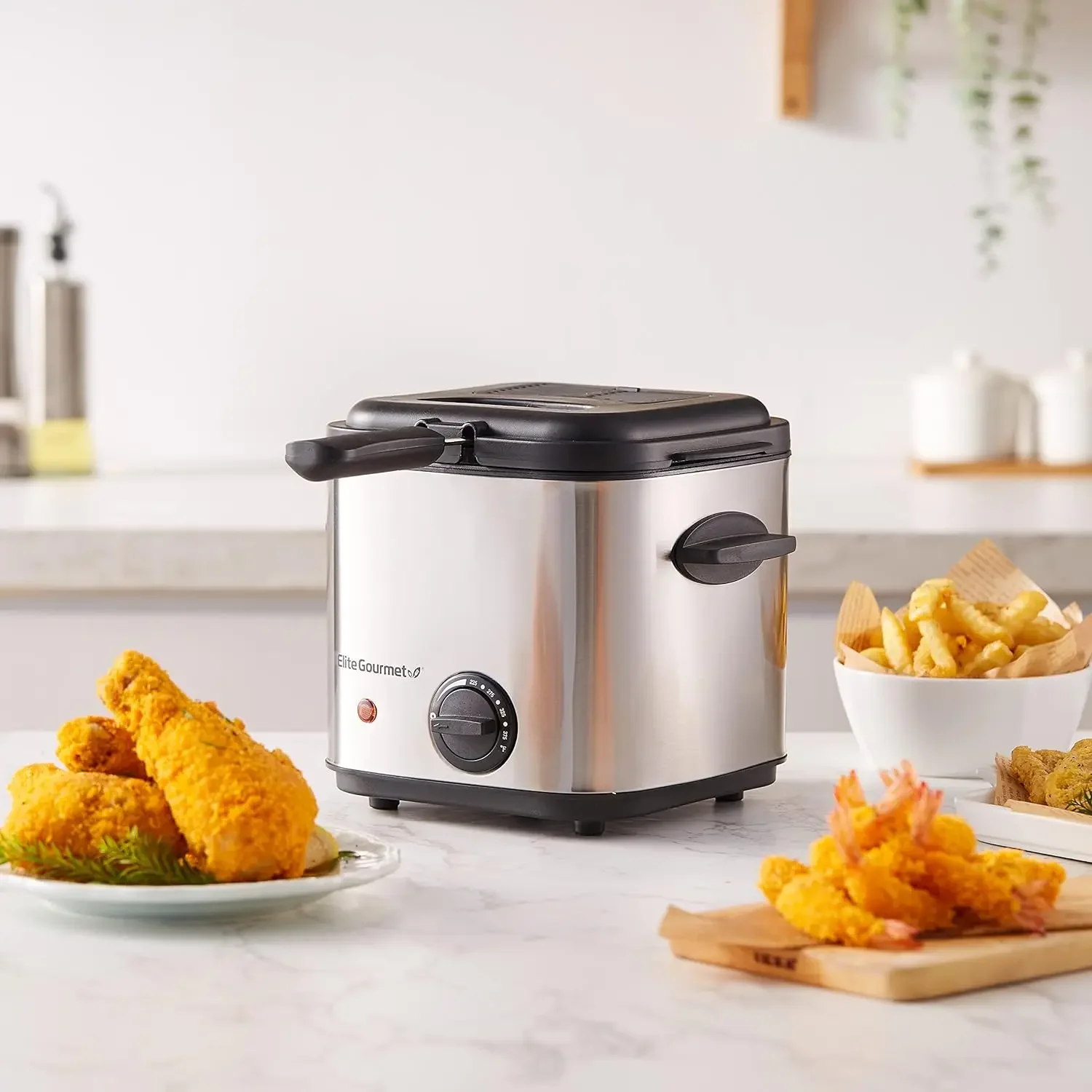 NEW Electric 1.5 Qt. / 6 Cup Oil Capacity Deep Fryer, Adjustable Temperature Removable Basket Stainless Steel 4