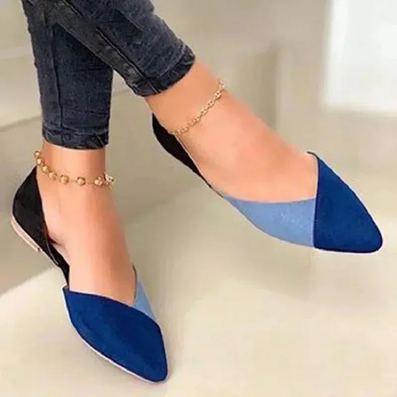 New 2024 Summer Color Matching Women's Shoes Casual Fashion Women's Flat Shoes Ballet Comfortable Flat Women's Shoes Casual