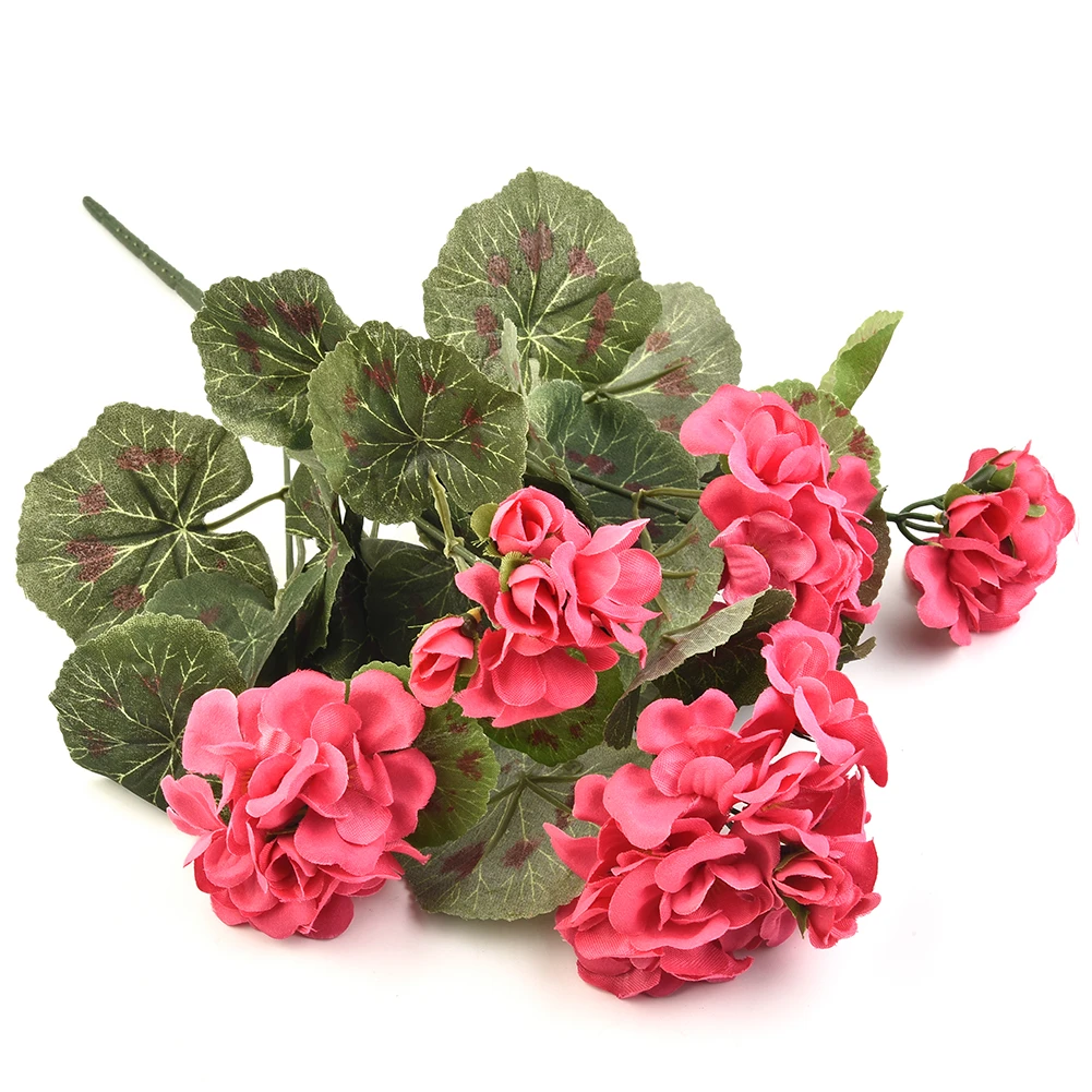Pink Geranium Artificial Flowers Room Home Decoration DIY Wedding