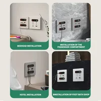 Universal Wall Socket 86-Type White With Retractable Wire Data Cable 20W Fast Charge Type-C PD USB Fast Charging for iPhone 6