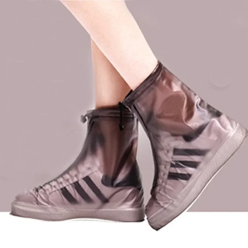 M Silicone Waterproof Shoe Cover Unisex Reusable Zipper Transparent Rain Boot Overlay Outdoor Antifouling Rain and Snow