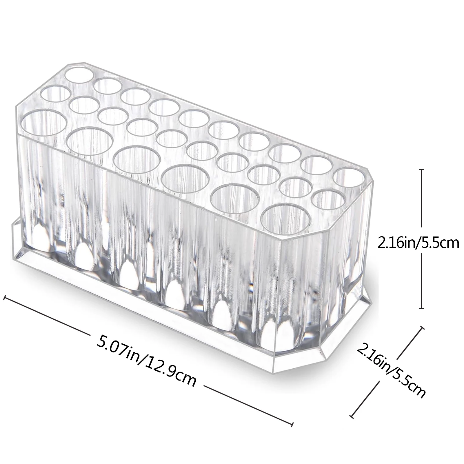 Makeup Organizer Small Clear Acrylic Compact Brush Lip Liner Pencil Mascara Eyeliner 26 Slots