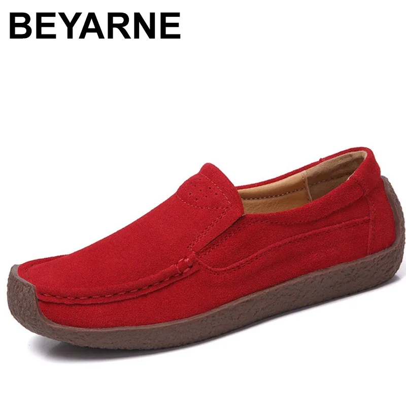BEYARNE Women Boat Shoes Suede Leather Slip on Square Toe Ladies Casual Flats Tassel Knot Breathable Shoes For Women Summer New