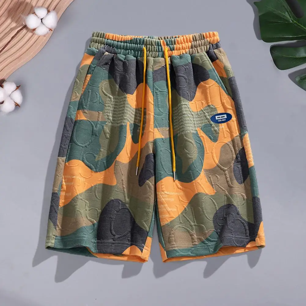 Description Picture 6 of itemMen's Shorts Elastic Waist Drawstring Shorts Fashion 3D Printed Breathable Polyester Fabric Straight Short Side Pockets Casual C
