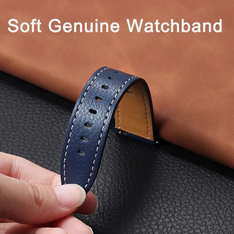 Premium Genuine Leather 20mm Quick Release Watch Strap - Cowhide Calfskin Sport Wristband Belt
