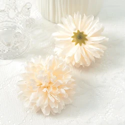 10 - Piece Orange Silk Chrysanthemum Flower Heads - 10Pcs (Creamy)