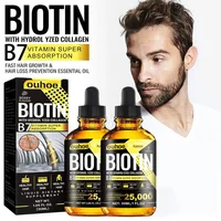 Huile essentielle de croissance des cheveux au collagène B7, vitamine, prévient la perte de cheveux et nourrit avec des huiles essentielles, ensemble de traitement du cuir chevelu pour hommes et femmes 2
