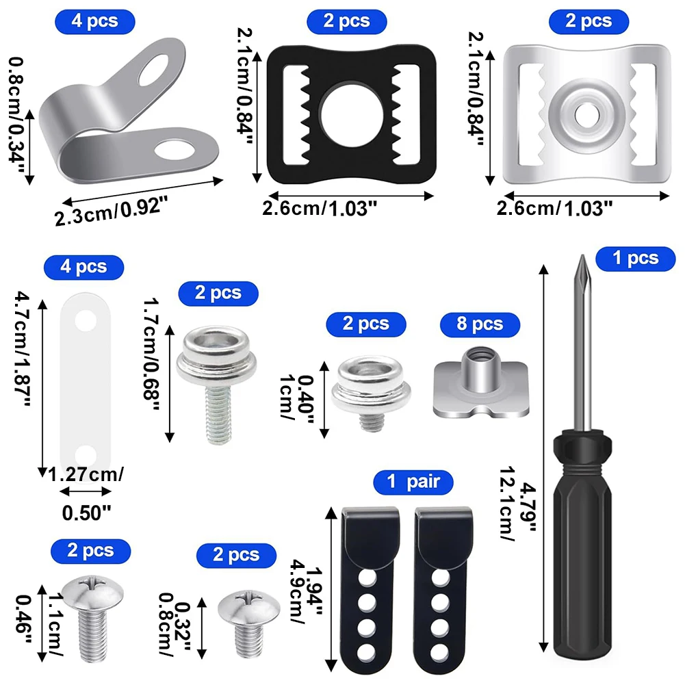 31Pcs 하키 헬멧 교체 부품 나사 너트 가스켓 클립 스크루드라이버 하키 헬멧 수리 키트 스포츠 헬멧 수리 키트