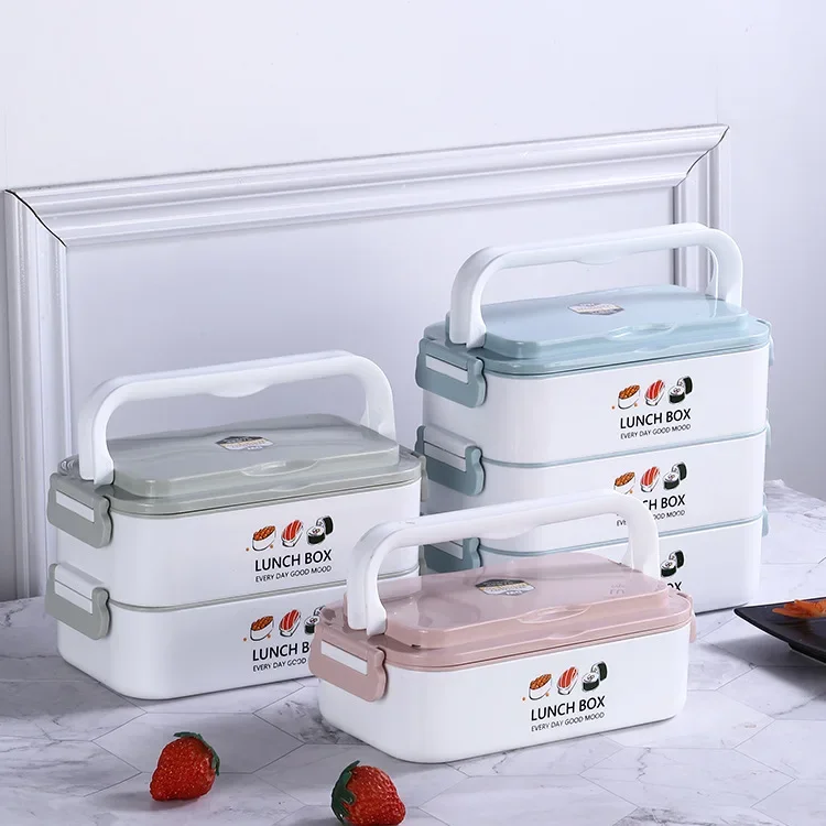 

304 stainless steel lunch box multi layer portable Sealed lunch box Large capacity student microwave oven bento food containers