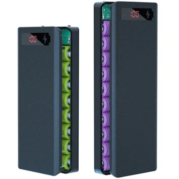 10 slot 18650 custodia per banca di potere supporto per scatola batteria portatile doppia USB tipo C carica Shell 8X 18650 custodie per batterie per smartphone