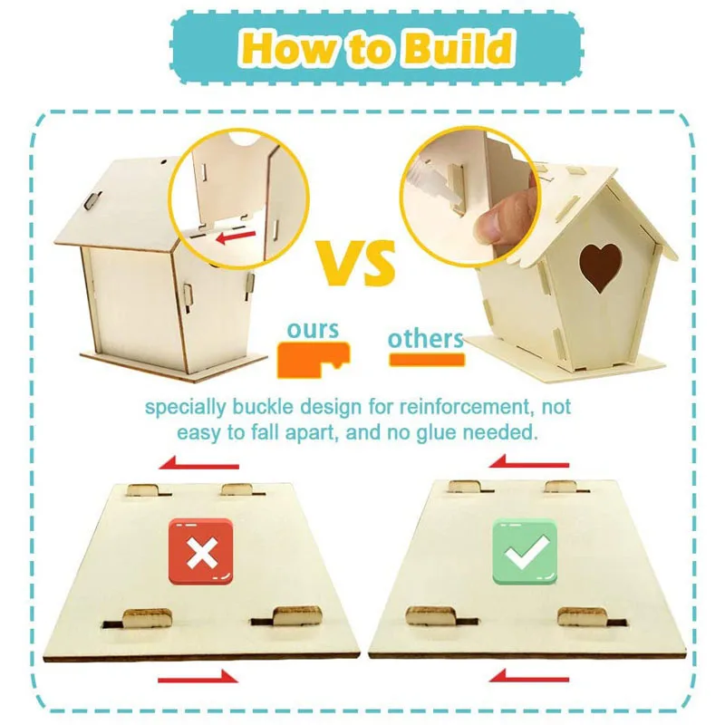DIY Birdhouse Kit Interesting Easy To Assemble Painting DIY Painting House Decorations For Colorful Decorate Your Home
