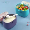 Baby Milk Powder Box with Scoop Portable Infant Formula Dispenser Baby Food Storage Box Toddler Snacks Container Milk Powder Can 6