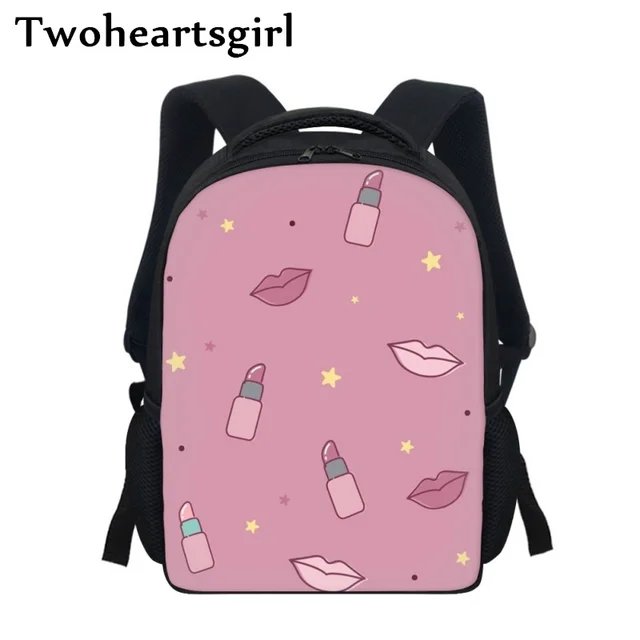 Twoheartsgirl Cartoon Lipstick Baby Girls Backpacks