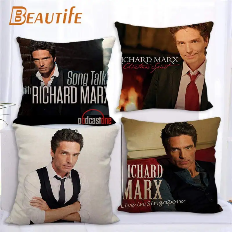 

45X45cm Richard Marx Pillow Cover Square Zipper Cotton Linen Fabric Pillow Cases Bedroom Home Decorative Boys Girls Gift