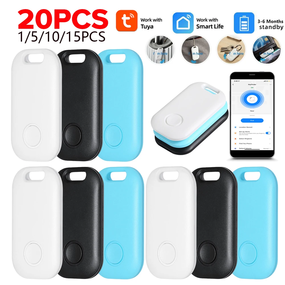 Bluetooth GPS Locator Works With Apple Find My APP Smart Tracker Anti-lost Alarm Tag Mini Finder Global Positioning 20-1pcs