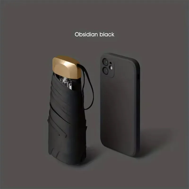 Mini Sun Umbrella Flat Manual Portable Foldable Compact Sunny and Rainy Umbrella
