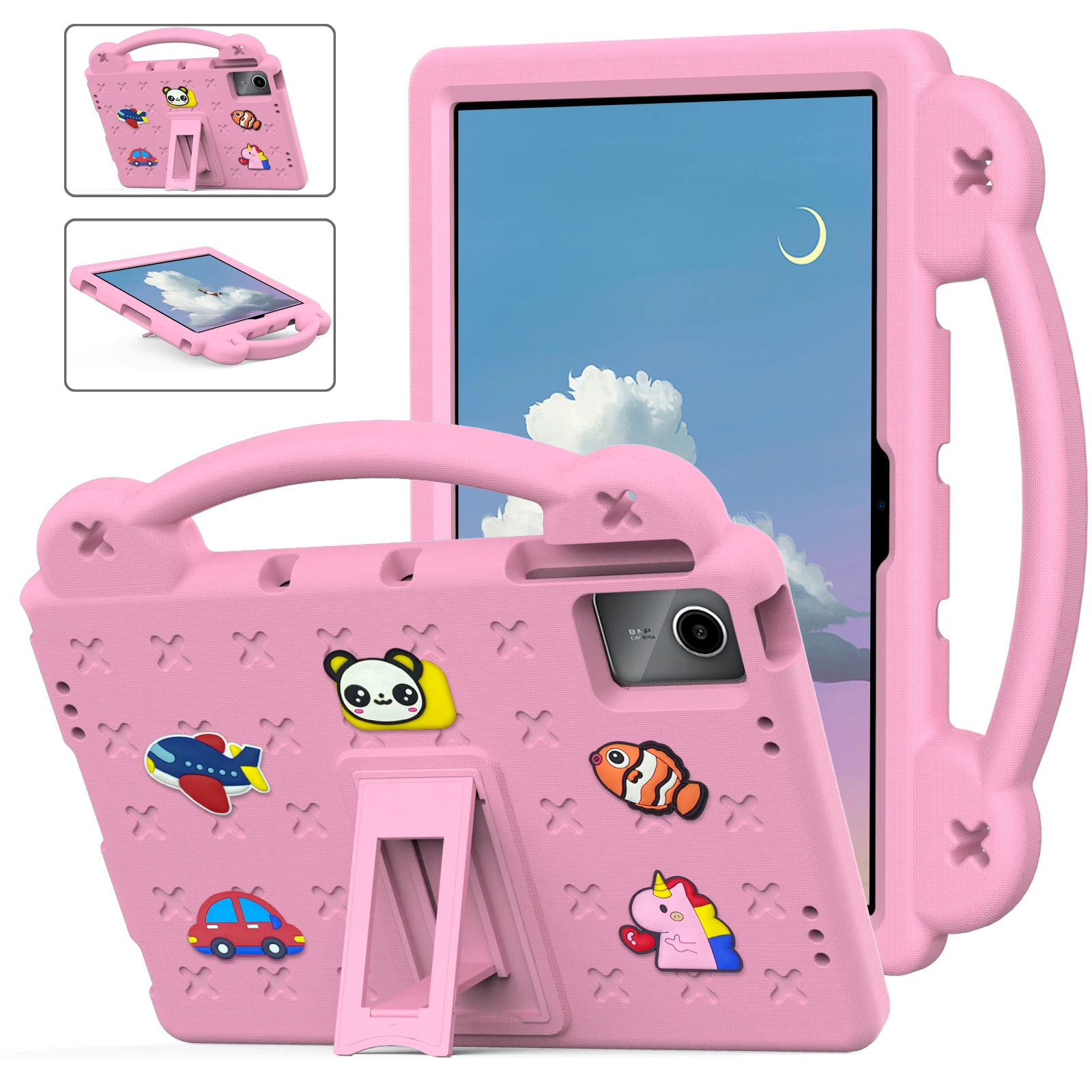 Capa de Mão Eva Infantil para Lenovo Tab P12 Xiaoxin Pad 2024 M11 2023 Tb331fc K10 Pro Tb223fc M10 Plus 3ª Geração Tb125fu Tb328fu