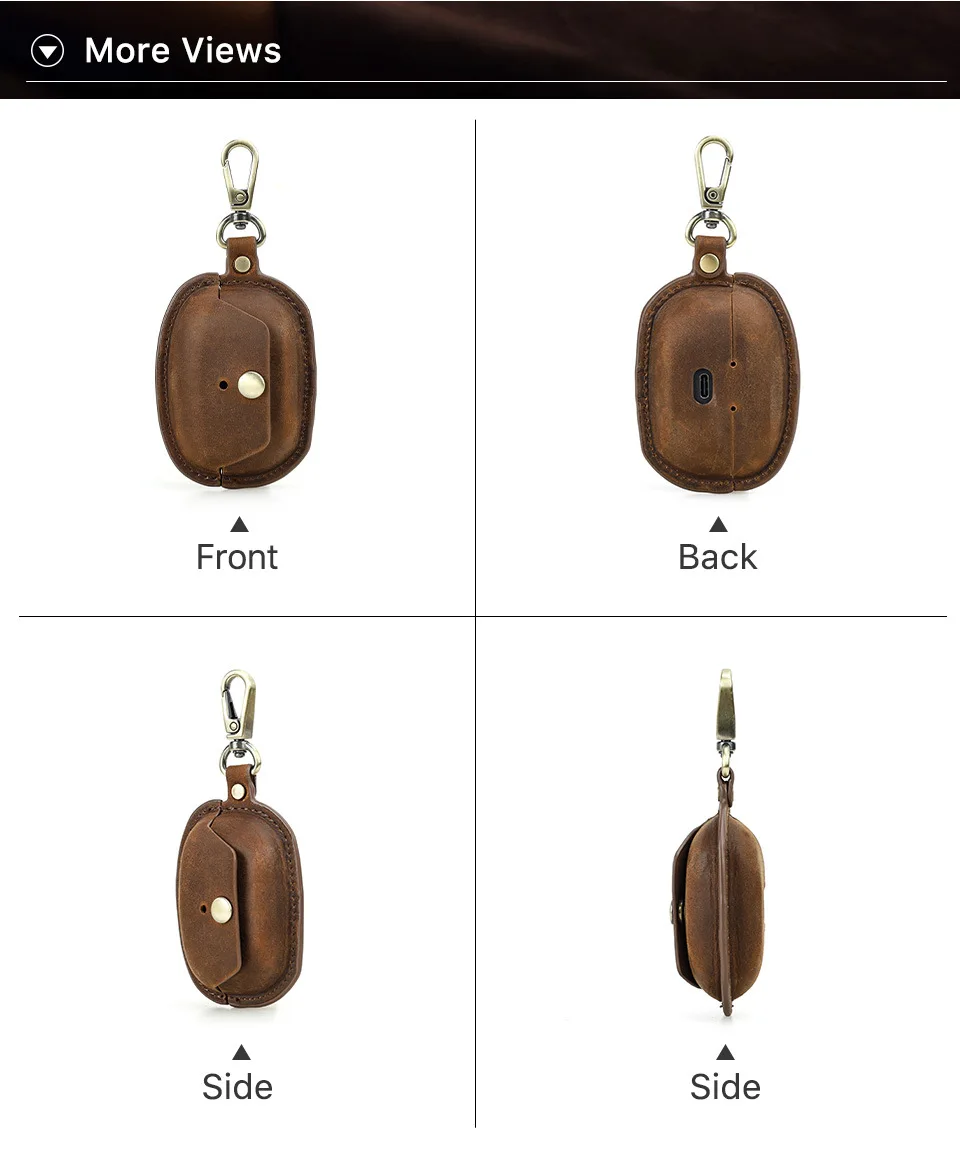 Genuine Leather Earphone Case for Sony WF-1000XM5 Crazy Horse Cowhide Leather Headphone Cover PU Protective Case for 1000X M5