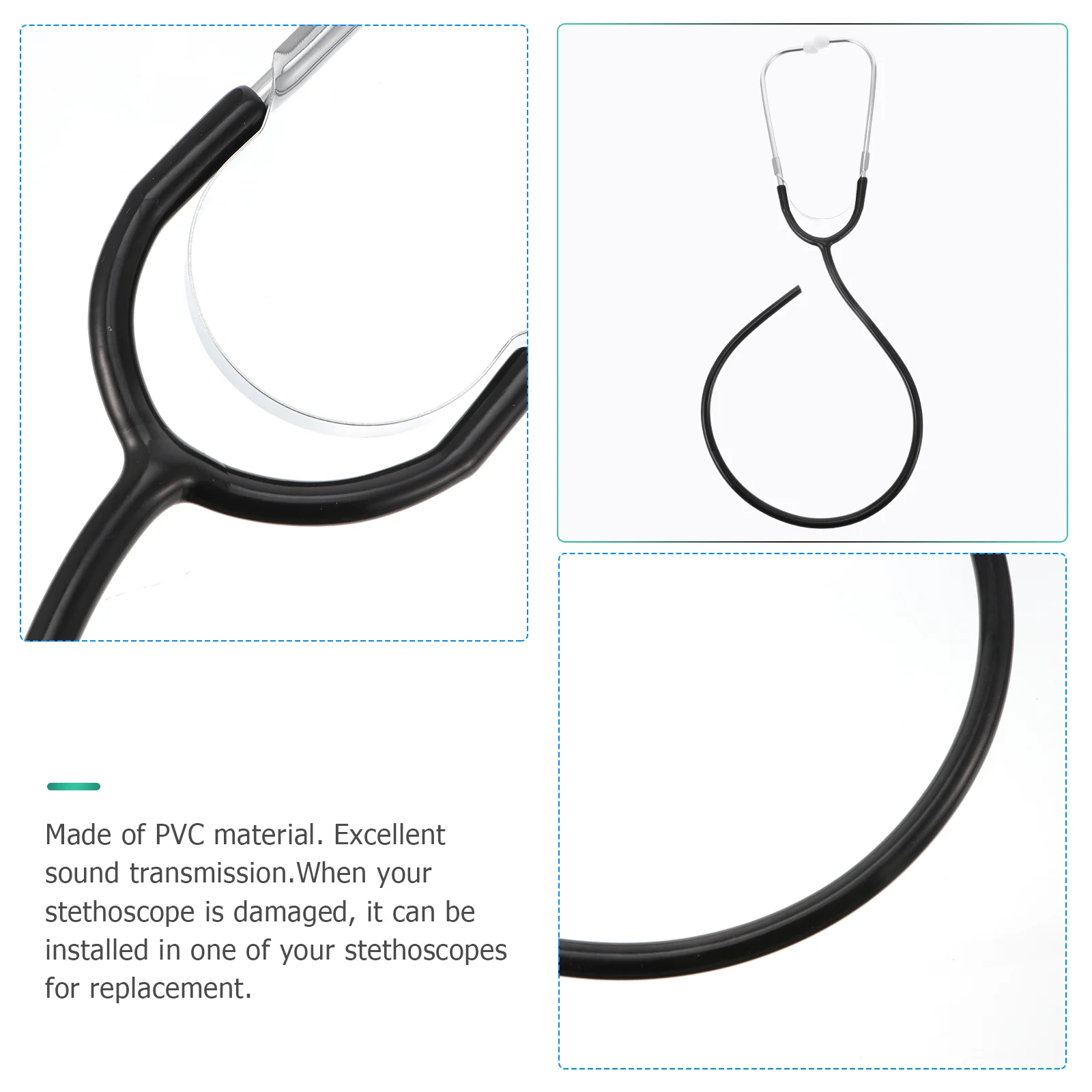 Stethoscope Replacement Tube Hose Supply Double-sided Aluminum Accessories 2 Pcs dual head stethoscope medical stethoscope