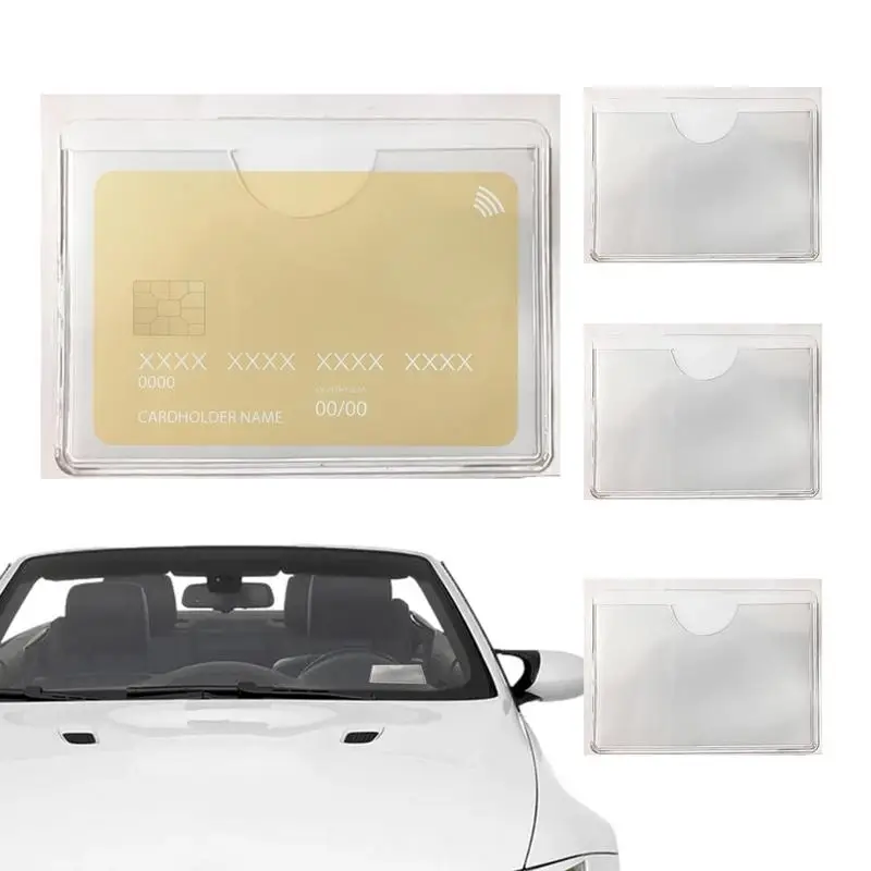 10-8CM-Self-Adhesive-Label-Holders-Clear-Card-Sleeves-Library-Pockets ...