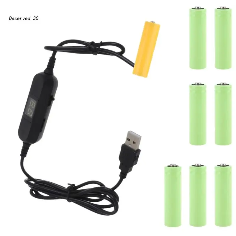 Фото 1,2 m USB для 1,5 V-12V LR03/AM4/AAA/LR6 AM3 AA Аккумуляторный Устранитель Замена 1-8 шт. батарей №2