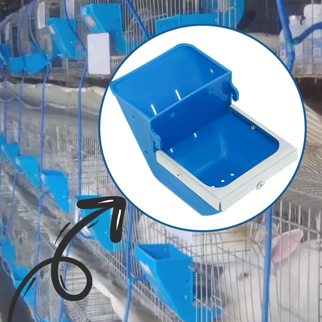 5Pcs Rabbit Feeder Box Hopper Rabbit Cage Rex Rabbit Anti Pickling Feed Trough Feeders Automatic Farm Animals Feeding Bowls 5