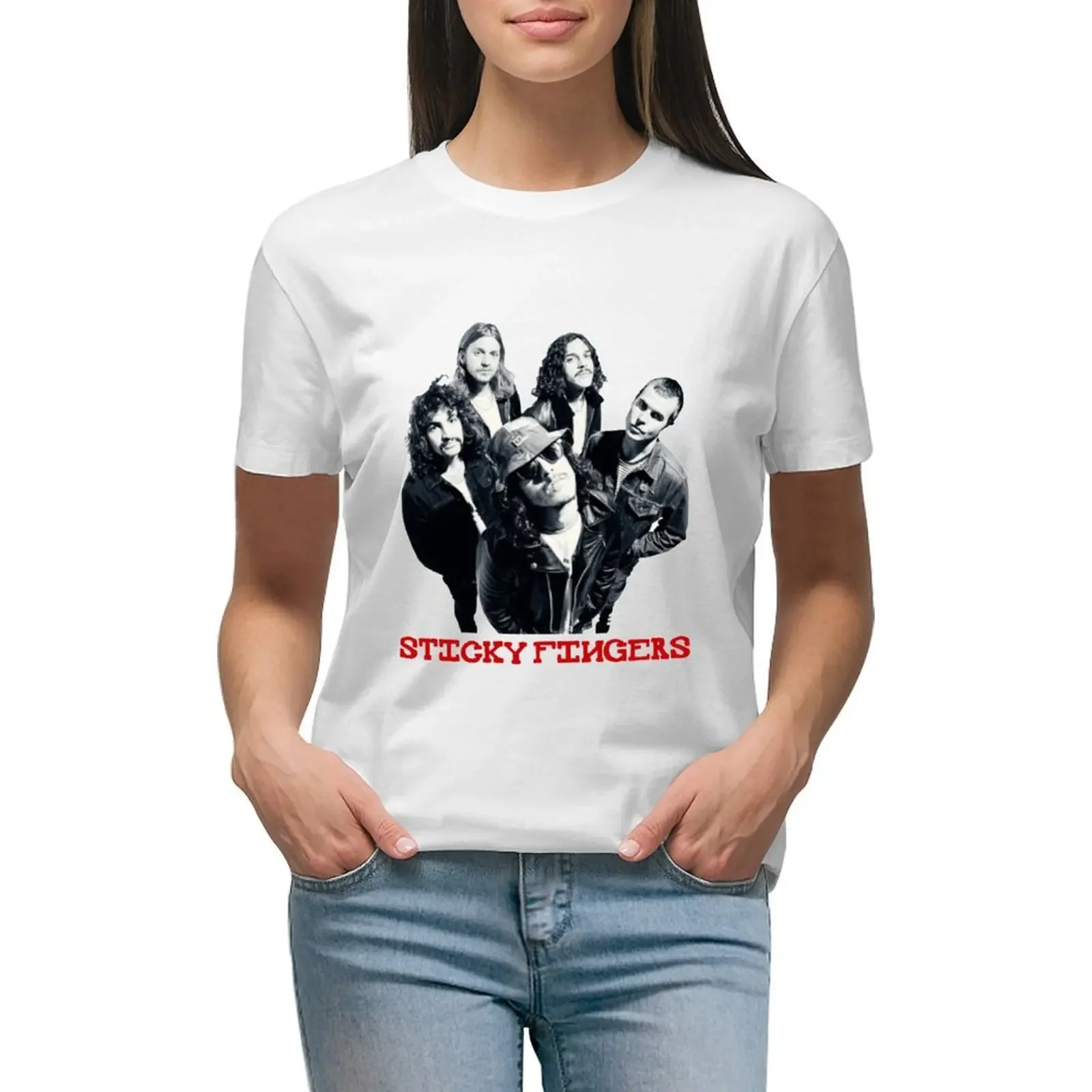 Sticky Fingers Classic T-Shirt Camicetta Abbigliamento Estetico T-Shirt Dress For Women Long