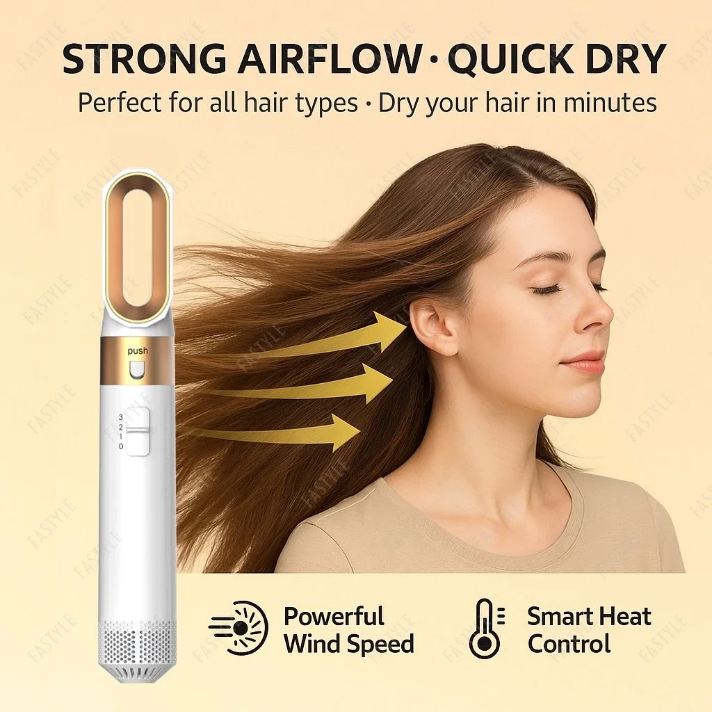 5-in-1-Trockner- und Styling-Set mit professioneller Heißluftbürste und Haarglätter zum Locken und Glätten_voghion.com