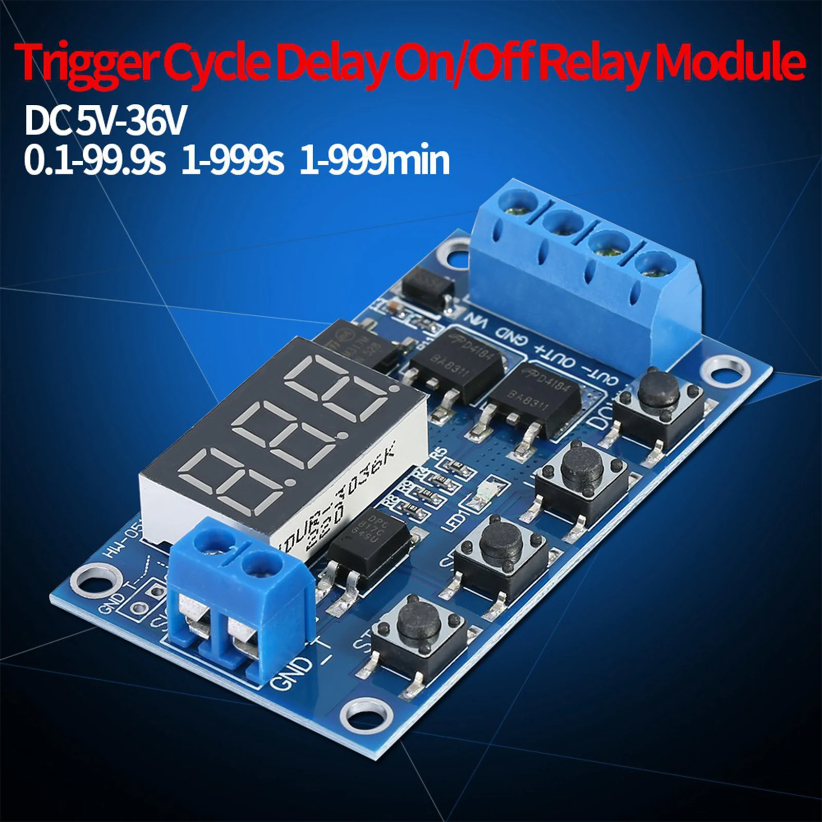 Timer Relay Module Timer Switch Module DC 5V--36V Cycle Delay Timer ...