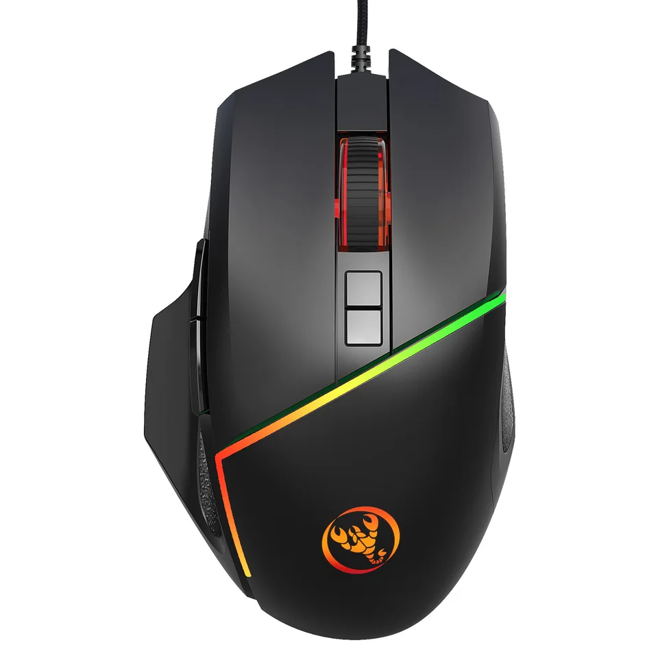 HXSJ A876 Adjustable Wired Gaming Mouse Colorful Breathing Light