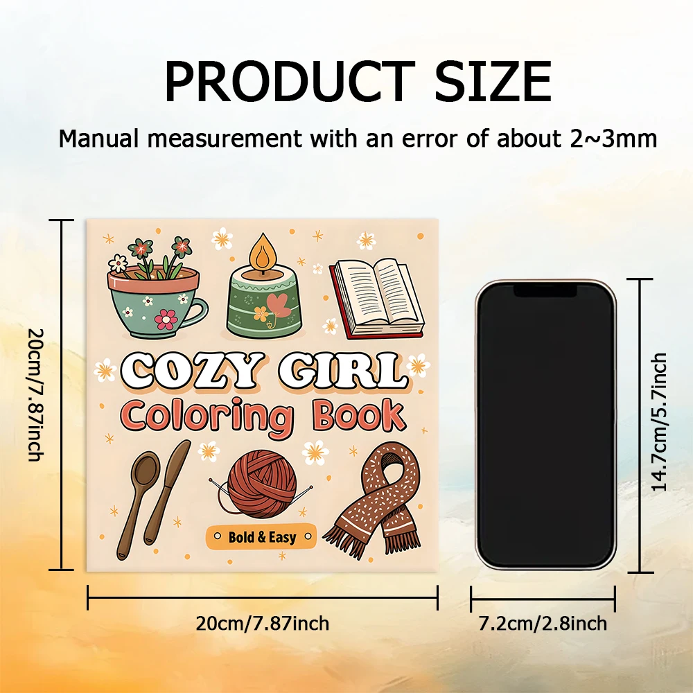 COZY GIRL Bold-easy Patterns Coloring Book for Adults Cute Drawing Book Perfect Gift for Party and Birthday 3