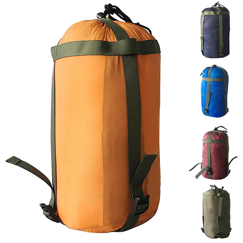 

Waterproof Compression Stuff Sack Outdoor Camping Sleeping Bag Storage Bag 38*18cm Drawstring Design Nylon Pack EDC Equipment