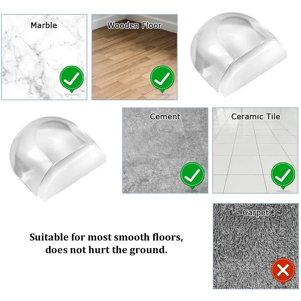 Door Stopper 1Pcs Punch-free Transparent Self Adhesive Door Holder Stop for Home Protect Walls And Furniture Accessories door stopper