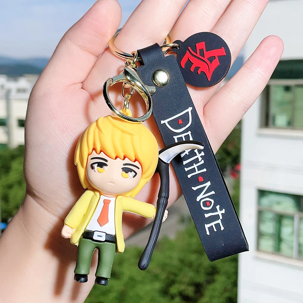 Death Note Keychain Anime L Ryuuku Ryuk Lanyard Key Rings 3D