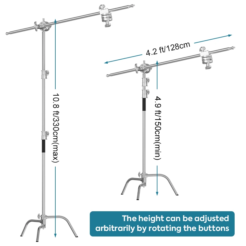 Photography Heavy-Duty C-stand With Boom Arm For Studio Softbox,Ring Light,Sun Light Reflector With Portable Bag Tripod Two Size