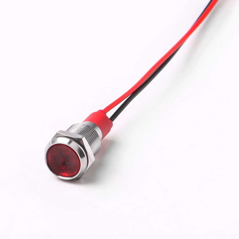 รูปสินค้า ไฟ LED โลหะทนทาน ขนาด 6-12 มม. สีสดใส สายกันน้ำ