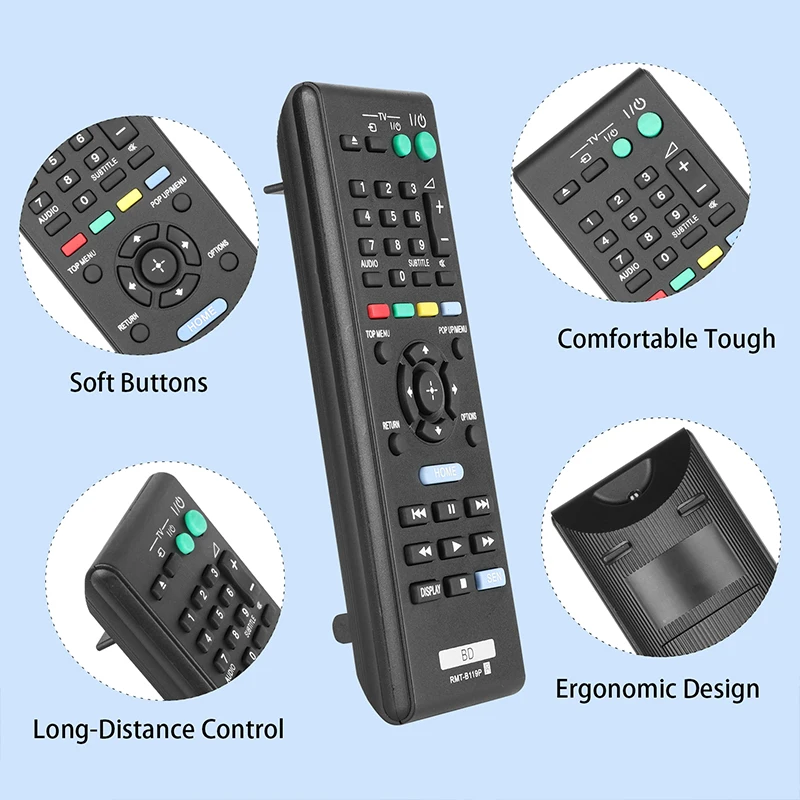 GOUYESHO Telecomando di ricambio RMT-VB100U per Sony per Blu-Ray Smart Player BDP-S1500 BDP-S1700 BDP-S2500 BDP-S2900 BDP-S3500 BDP-S3700 BDP-S4500 BDP-S5500 BDP-S6500 UBP-X70 0 per telecomando Sony
